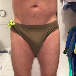 Men's Olive Swim Briefs